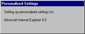 Personalized Settings dialog
